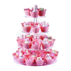 Alzata Cupcake con Tubo Centrale a 4 piani